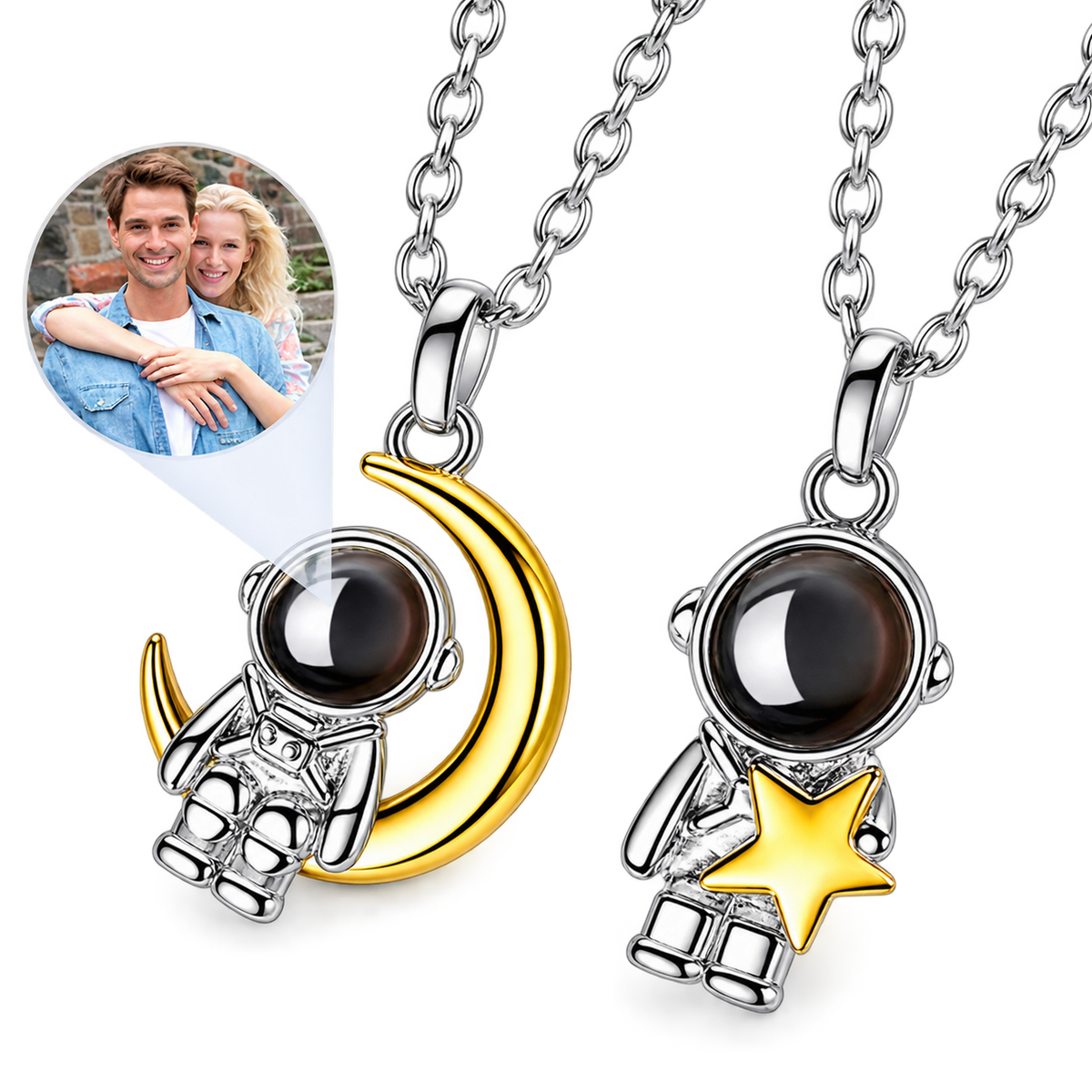 Collar Personalizado con Foto – Astronauta y Luna