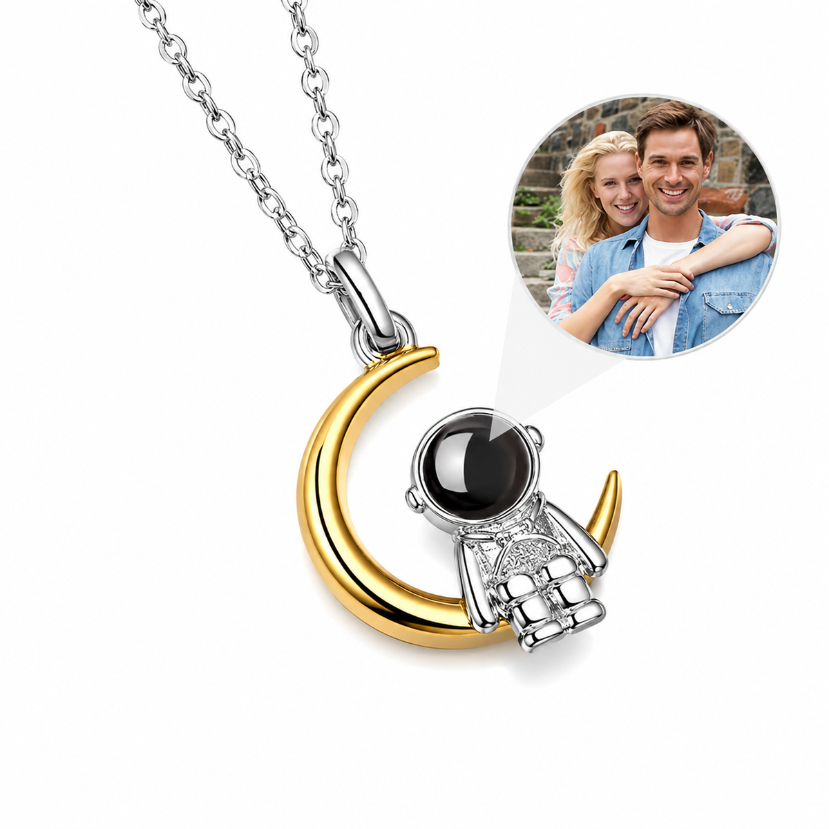 Collar Personalizado con Foto – Astronauta y Luna
